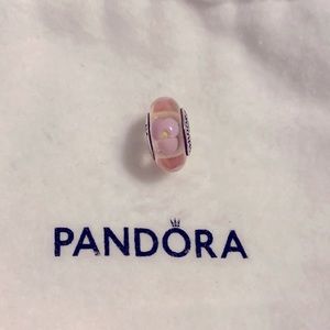PANDORA Pink Flowers Murano Bead